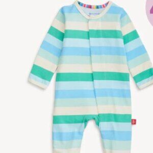 Magnetic Me Blue and Green Striped Kids Pajamas